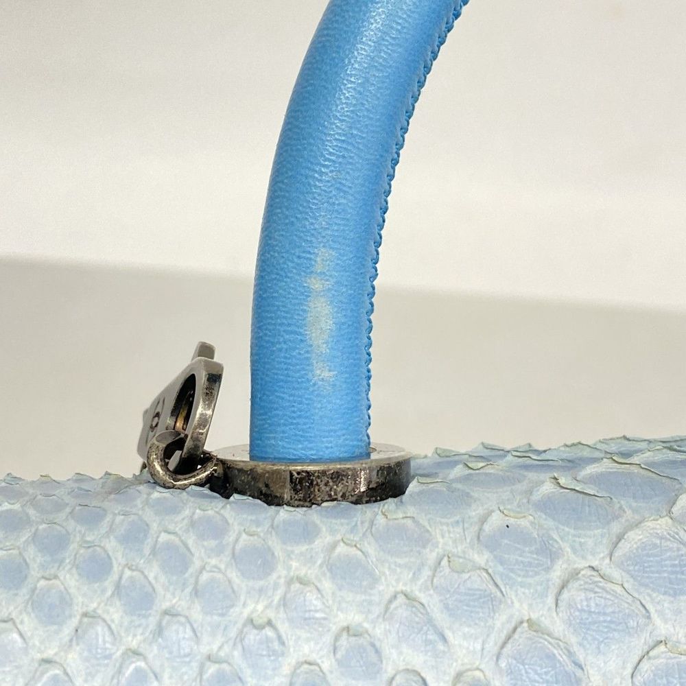Chanel Handbag With Coco Handle Blue Python Leath… - image 8